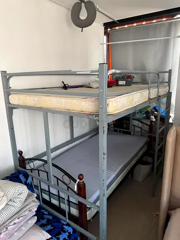 Complete Bedroom Set – Metal Bunk Bed, Single Bed & Mattresses