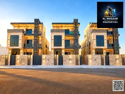 Luxury villa for sale | 6 master bedrooms | Ground floor + first floor + roof | Stone facade | Al Y