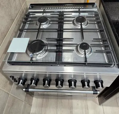 Stainless Steel 4-Burner Gas Cooker with Oven