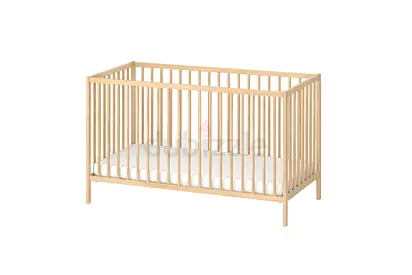 IKEA SNIGLAR Wooden Baby Crib + mattress