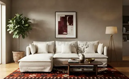 Soft fabric sectional sofa with premium finish. Available in many colors and left/right fitting.
