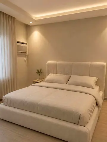 Modern Upholstered Bed Frame with Padded Headboard