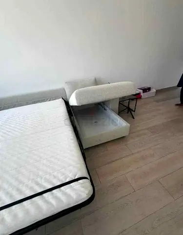 L shape Sofa bed with space beige color IKEA