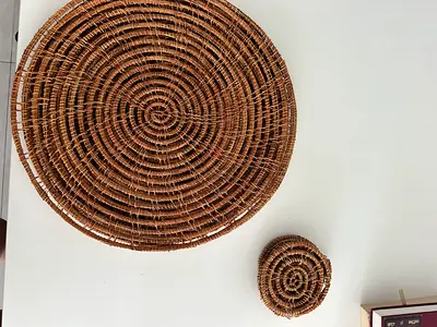 Handwoven Round placemats and coasters x4