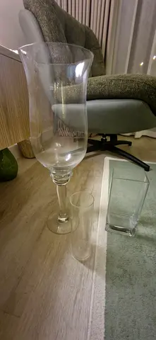 3 Large Decorative Glass Vases/Goblets