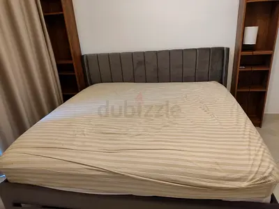 Super king Bed with Upholstered Velvet Headboard, USB plugs and High quality mattress. Flawless.