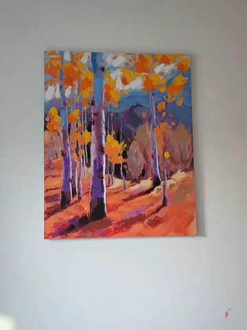 Hand-painted Autumn Landscape Canvas Painting