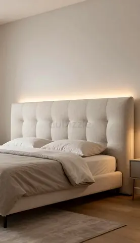 Modern Upholstered Bed Frame with Tufted Headboard