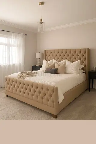 Customised Modern Tufted Upholstered Bed Frame