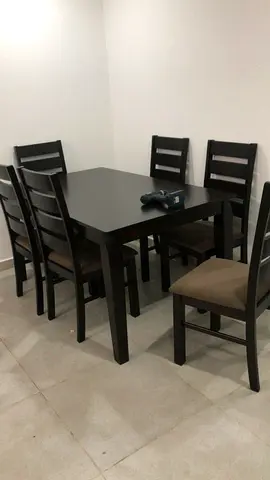 Malaysian Solid Wood Dining Table with 6 Chairs