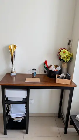 URGENT! Vacating Sale: Compact wooden study table with storage shelves