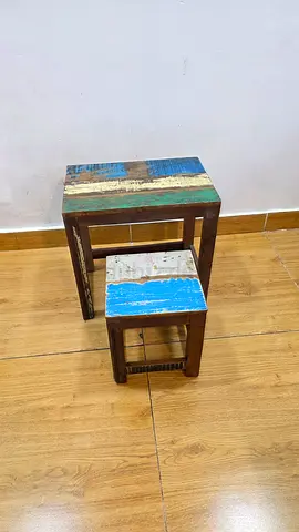 Solid Wood Vintage Stools
