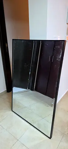 Large Full-Length Black Framed Floor Mirror - Good Condition