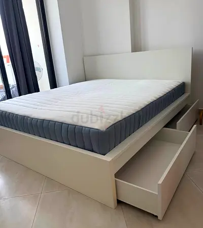 Ikea Malm bed with mattress queen size
