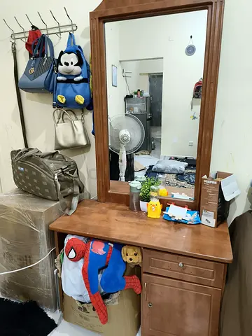 Wooden Dressing Table with Mirror and Drawers - Good Condition