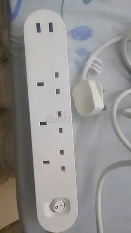 Ikea White Power Extension Lead with 3 Sockets and 2 USB Ports