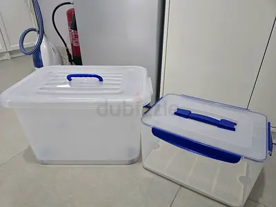 2 big clear storage box bundle