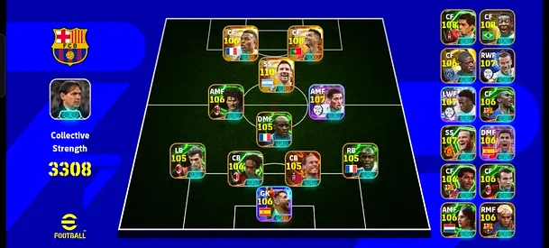 eFootball (PES) Mobile Ultimate Team Screenshot - Top Rated Squad