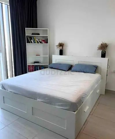 IKEA White BRIMNES Queen Storage Bed with IKEA Mattress 160 x 200 cm