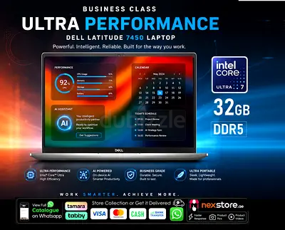 ● Dell Latitude 7450 AI Core Ultra 7 ● 32GB DDR5 - NPU AI Engine , More xps zbook x1 carbon p1 t14
