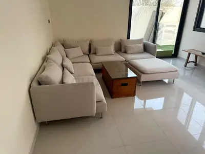 Looks great Condition IKEA Sodhremn Corner Sofa Beige with footstool