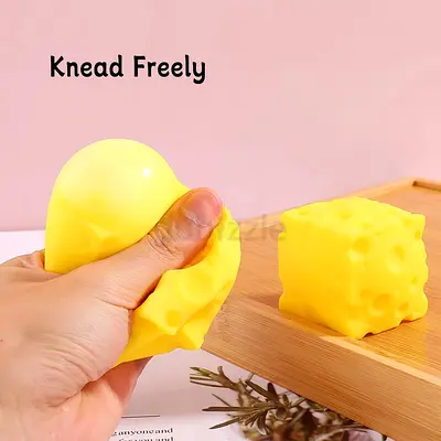 Squishy Cheese Stress Toy - Soft Sensory Squeeze Toy