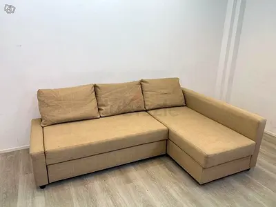Beige L-shaped Sofa bed with Chaise - Good Condition