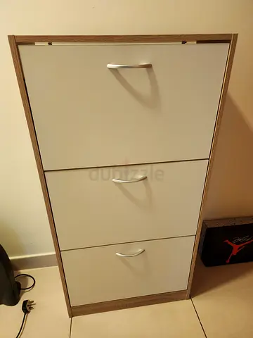 Modern Three Drawer Wood Finish Cabinet