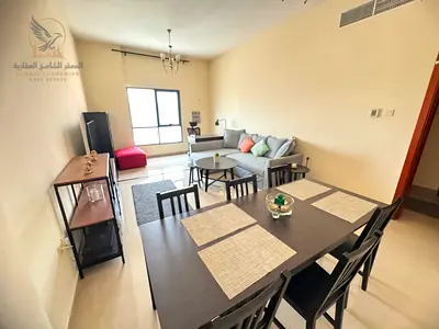 Furnished apartment for annual rent two bedrooms and a living room in Al Nuaimiya Tower Ajman Prime location with easy access to the Dubai and Sharjah