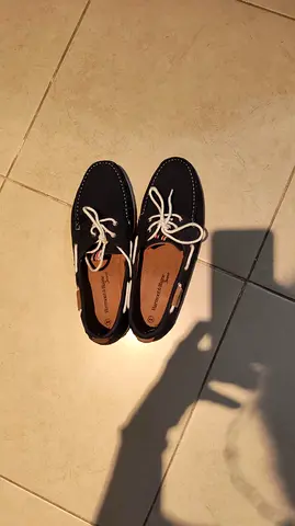 Men's navy casual boat shoes, size 43 - lightly used