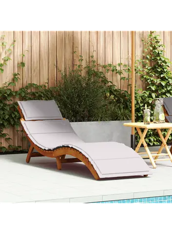 Wooden acacia foldable Outdoor Chaise Lounge with Cushions - brand new