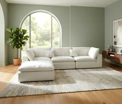 High-Quality Feather Filled Sofa with modern design, premium craftsmanship, and multiple fabric/colo