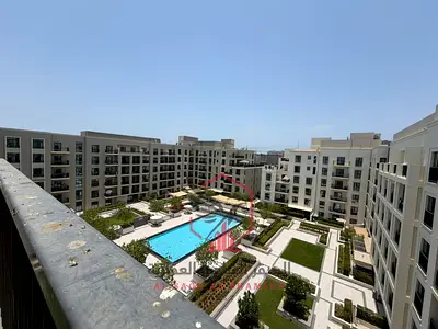 1BR apartment on Maryam Island with a large terrace overlooking the garden and pool, free parking, built-in wardrobes, and free maintenance all year.