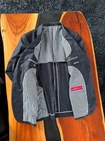 Men's navy blazer jacket - single-breasted, size unknown