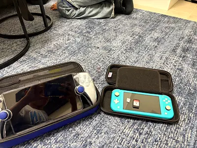 PlayStation Portal and Nintendo Switch Lite with Carrying Cases