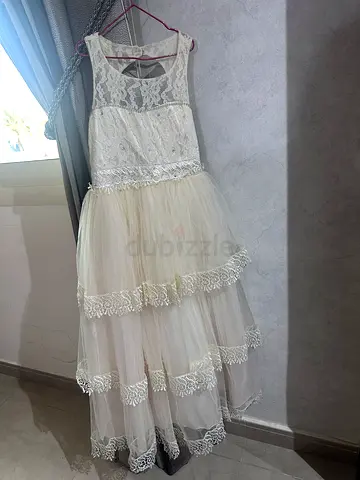 Ivory lace and tulle girls' party dress (size 14 years ) - gently used