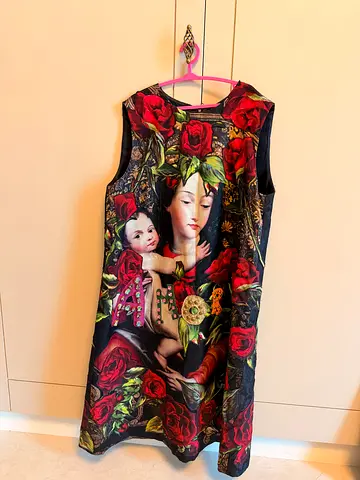 Authentic Dolce & Gabbana Madonna Roses Embellished Jacquard Dress