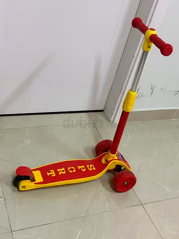 Children's 3-Wheel Kick Scooter - Red/Yellow, Good Condition
