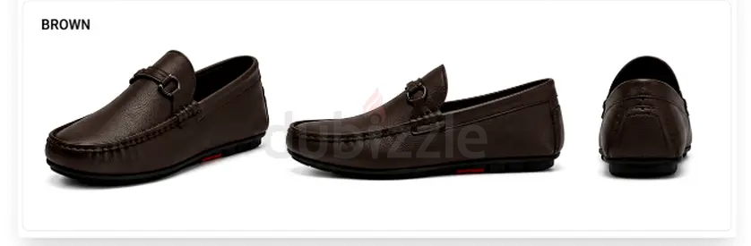 Brown leather men's loafers -
