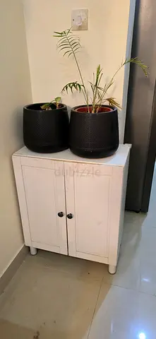 White Wooden Storage Cabinet / Small Sideboard - Good Condition