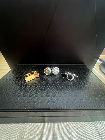 Package of  Bvlgari , Jean Pierre Tourbillon & prorsche 911 cufflinks and AMOUAGE DOMINO