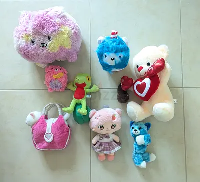 Bundle of 9 Soft Plush Toys - Various Characters, very good used condition