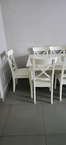 Wooden Dining Table - with 8 chair and cover