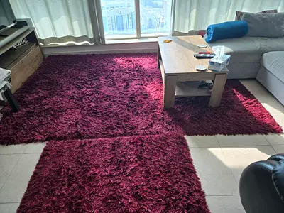 Shaggy Rug 2-Piece Set, Good Condition.. 160cm × 120cm & 200cm × 280cm .. aed 50 each.