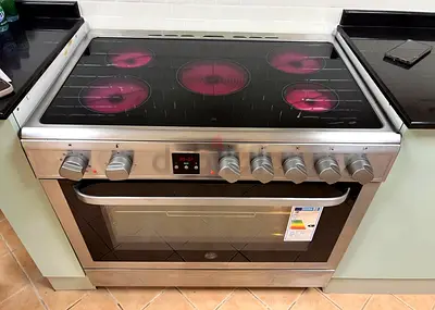 Hoover electric ceramic cooking range 90x60 cm stainless steel 5hobs