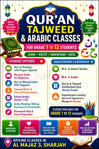 Qur'an Tajweed & Arabic Classes for Grade 1–12 Students