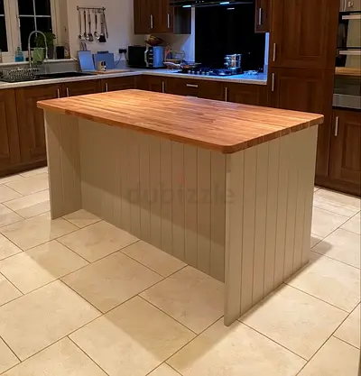 Wood Kitchen Island / Breakfast Bar with Butcher Block Top