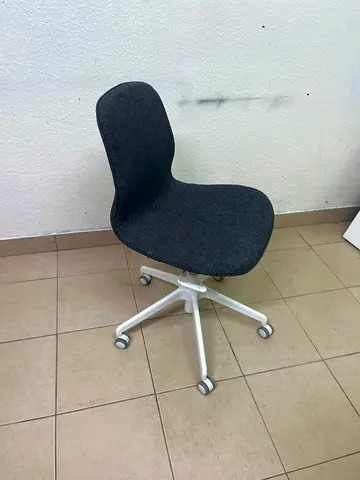 Modern Grey Fabric Office Chair on Wheels - Good Condition