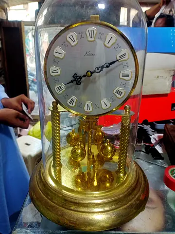 Vintage Kern Brass Mantel Clock - Working