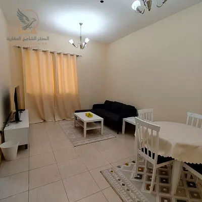 Furnished one-bedroom apartment. Location: Al Yasmin, Princess Village, Ajman. One month free. Ready to move in immediately. Fully equipped with all h
